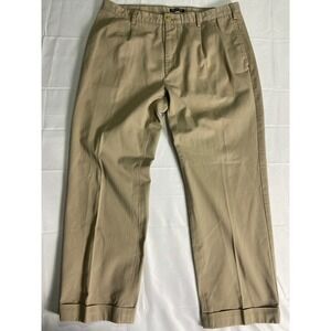 Nautica Mens Khaki Chino Pants Size 38W x 30L Pleated Cotton